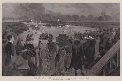 The University Boat-Race of 1901, the Scene from Barnes Bridge by Henry Charles Seppings Wright